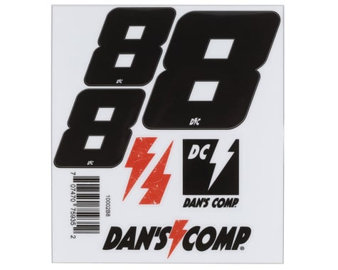 Dan's Comp BMX Numbers (Black) (2" x 2, 3" x 1) (8)
